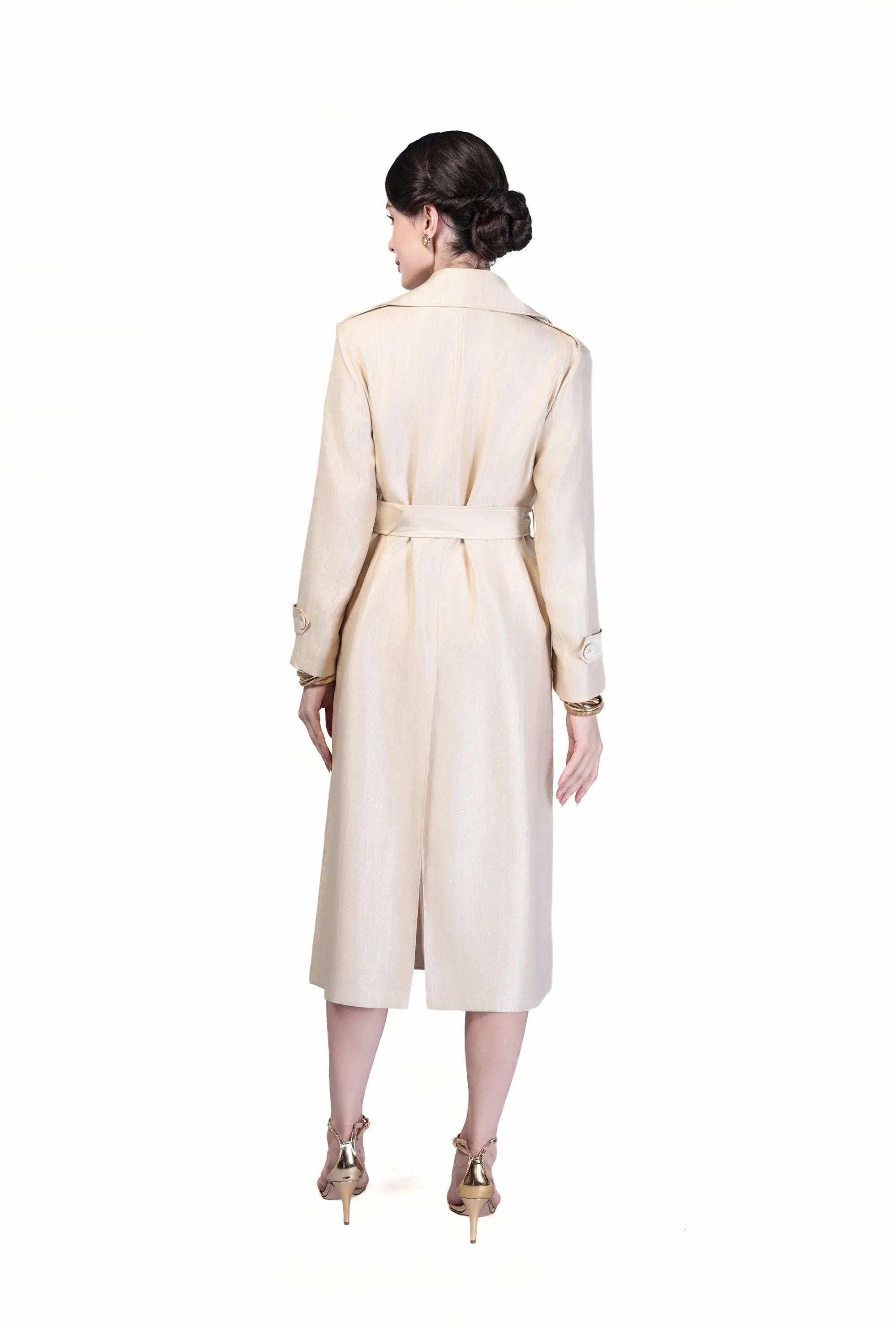 Trench Coat with Double-Breasted Buckles ULA